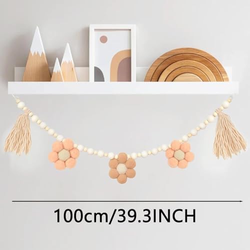 Boho Tassel Garland with Wooden Beads for Home Decor