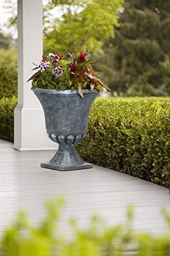 Southern Patio Winston 16x21 Inch Matte Black Urn Planter with Removable Base