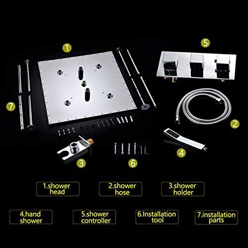 20 Inches Tatic Rain Stainless Steel Shower Combo Set Ceiling Mounted