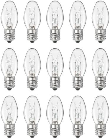 OuuKoo 15W C7 Bulbs for Wax Warmers - Dimmable 15 Pack
