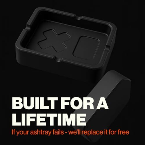 Heavy Solid Metal Ashtray - Matte Black Aluminum Luxury Gift for Smokers