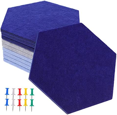 Zerodeko 10pcs Hexagon Felt Bulletin Board for Wall Decoration Easy Install No Damage