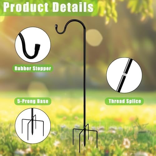 GATSUNS 42 Inch Adjustable Shepherds Hook for Outdoor Decor