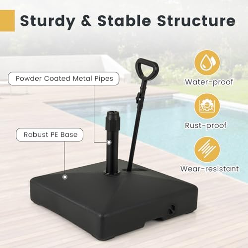 HAPPYGRILL Umbrella Base with Wheels and Adapters