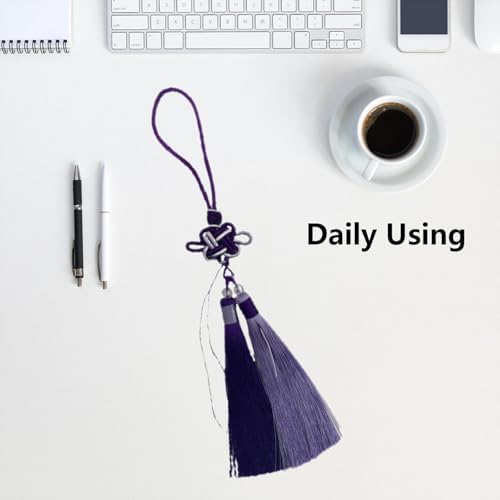 Handmade Color Block Chinese Knot Charm with Dual Tassels