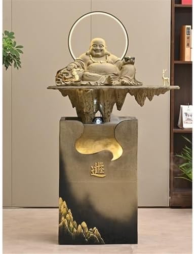 Yellow Resin Cascade Water Fountain for Outdoor and Garden