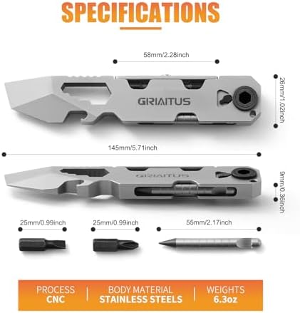 EDC Pry Bar Multitool with Ratchet Screwdriver and Magnetic Pen