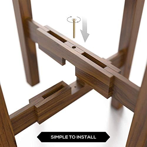 Mid Century Plant Stand - Dark Brown Solid Wood Adjustable