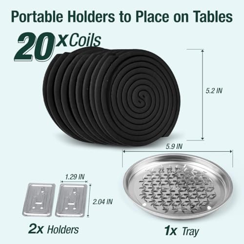 20 Pack Mosquito Repellent Coils Citronella Bug Repellent for Indoor Outdoor Use