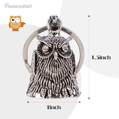 Framendino Lucky Guardian Bell Motorcycle Keychain Vintage Punk Car Accessory