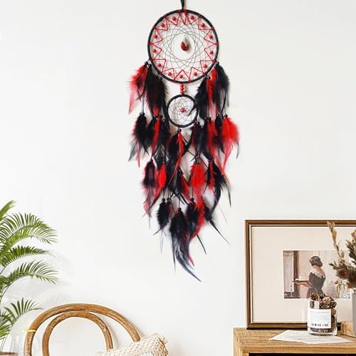 Black and Red Dream Catcher Wall Decor