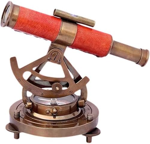 Nautical Brass Alidade Compass with Telescope