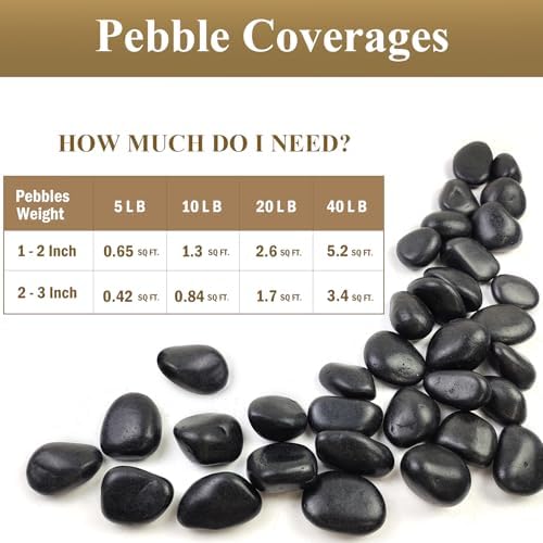 10 Pounds Natural Black Pebbles for Garden and Outdoor Decor