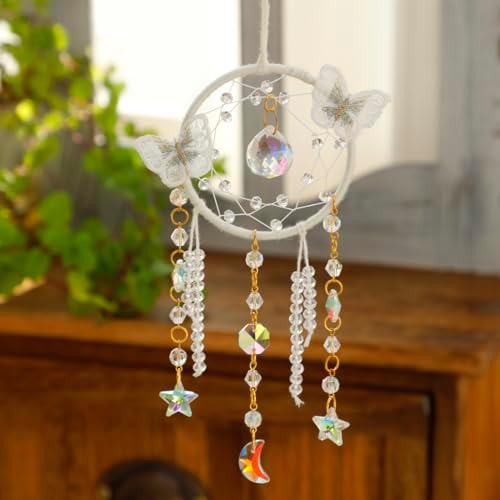 Artilady Butterfly Crystal Dream Catcher for Girls