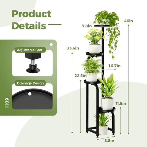 Bamworld 4 Tier Tall Plant Stand Indoor Outdoor