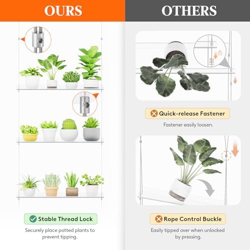 Lifewit 2 Tier Window Plant Shelf 15 Inch Adjustable