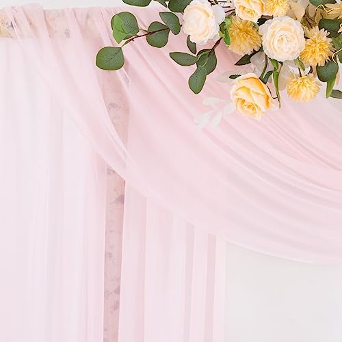 Socomi Blush Pink Sheer Arch Draping Fabric 29 x 20Ft