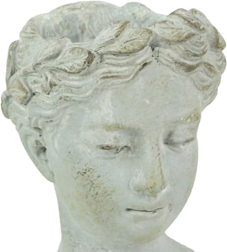 Distinctive Designs Greek Roman Style Female Head Statue Planter - Small Cement Wall Mount Decor for Indoor Outdoor Use