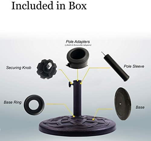 Heavy Duty Umbrella Stand with Cast Stone Base