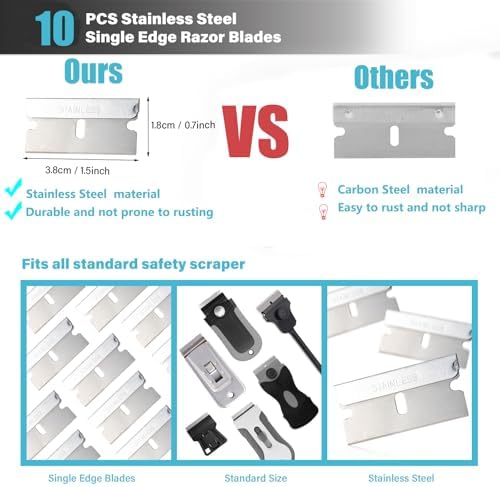 Gomake Glass Cooktop Scraper with 10PCS Blades