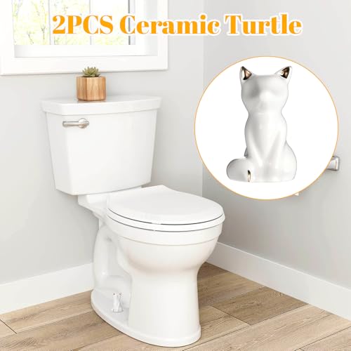 2pcs Cat Shape Toilet Bolt Covers Ceramic Decorative Bathroom Accessories