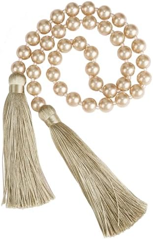 Fenghuangwu Pearl Glass Bead Garland with Tassels