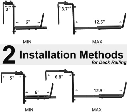 YM 6PCS Heavy Duty Adjustable Window Box Brackets