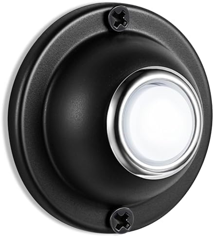 Dreyoo Door Bell Button Black LED Lighted Replacement