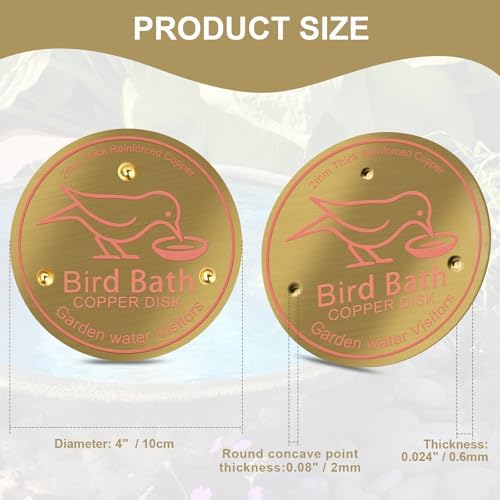 4Pack Bird Bath Purification Disk 9999 Pure Copper