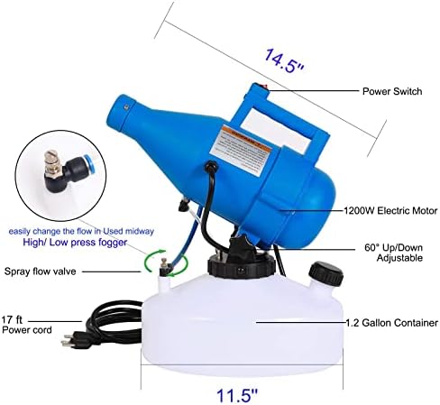 45L Electric ULV Cold Fogger Sprayer with Adjustable Spray for Home and Commercial Use