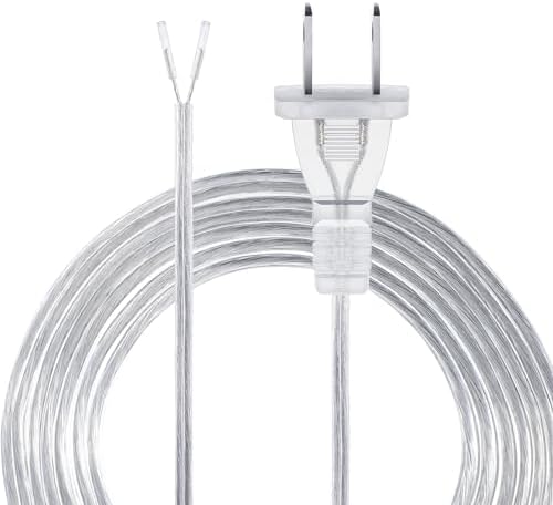 Saysurey 15ft Clear Silver Lamp Cord Replacement