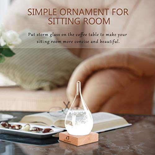 FOXKEY Storm Glass Weather Predictor Unique Drop-Shaped Weather Forecast Decor