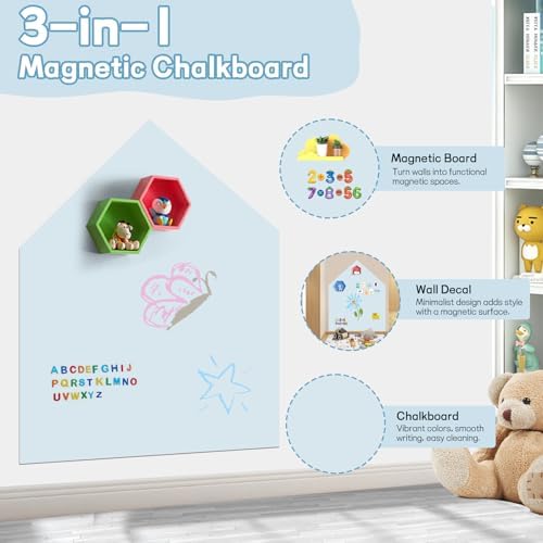 Magnetic Chalkboard Wall Decal 40x32 Light Blue