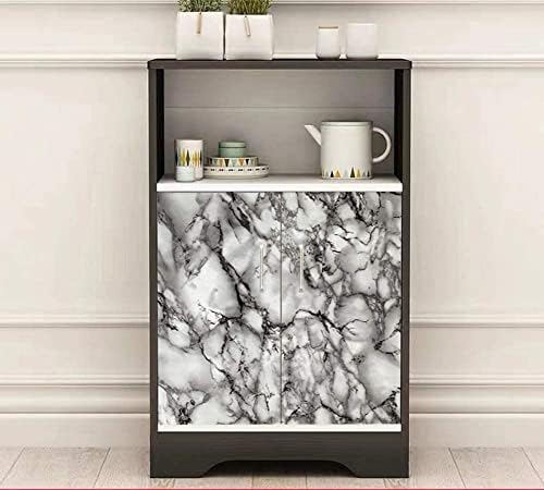 Yancorp 16x394 Inch White Black Contact Paper Countertop Backsplash Vinyl Wallpaper