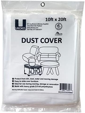 Uboxes 10x20 Dust Cover for Furniture Protection Clear