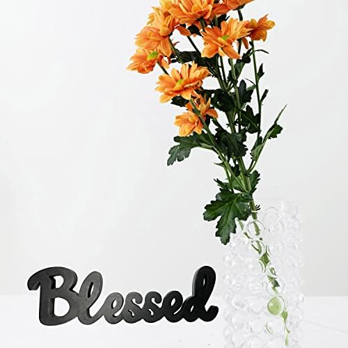 BLESSED Wooden Standing Sign with Distressed Finish