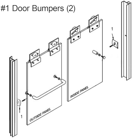 Shower Door Bumper - 2 Piece Set for Glass Sliding Doors