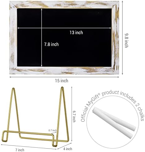 MyGift 10x14 Inch Chalkboard Menu Sign with Vintage Brass Easel Stand