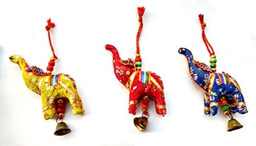 Rastogi Handicrafts Elephant Bell Hanging Decor Set of 6