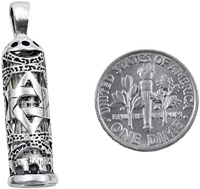 Sterling Silver Mezuzah Pendant with Star of David 1