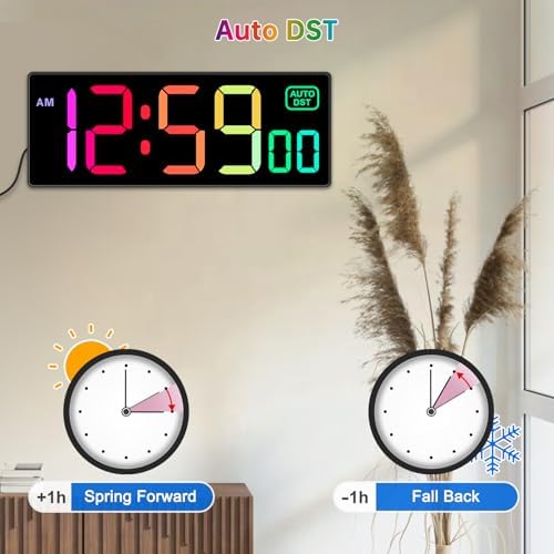 Soobest Digital Wall Clock with RGB Color and Remote Countdown Timer