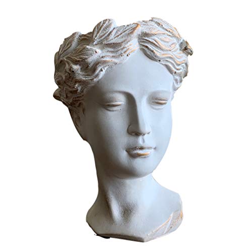 Greek Goddess Planter - Roman Style Female Head Bust Statue Pot