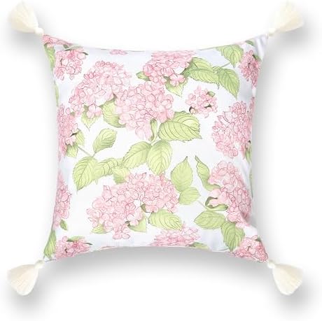 Hofdeco Premium Blush Pink Hydrangea Throw Pillow Cover 18x18