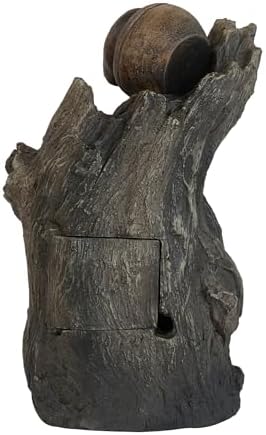 Tranquil Decorative 3 Tier Water Fountain with Pot Design Rustic Brown