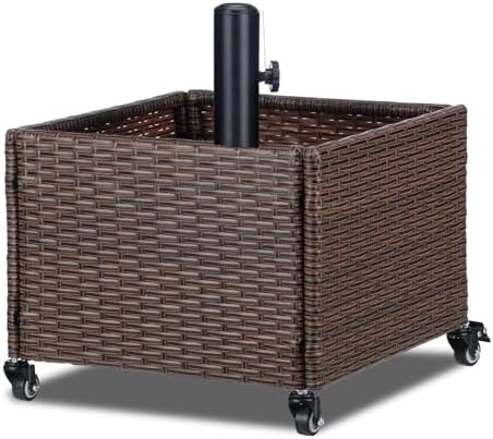 SUNNYPARK Heavy Duty Umbrella Stand with 4 Wheels