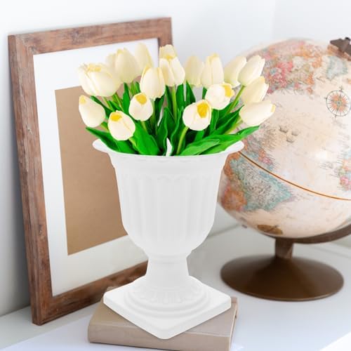 GANAZONO 2pcs White Flowerpot Decorative Planters for Home Wedding Office