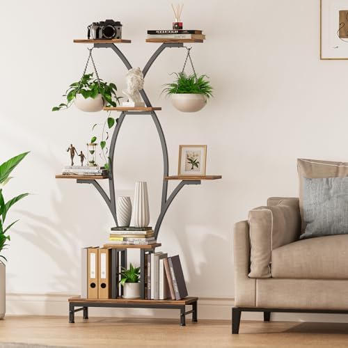 VOZZYOTO 7-Tier Plant Stand with Grow Lights