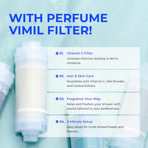 BODYLUV Puresome Perfume Shower Filter - Chlorine Removal Vitamin C Scent Grapefruit Peach