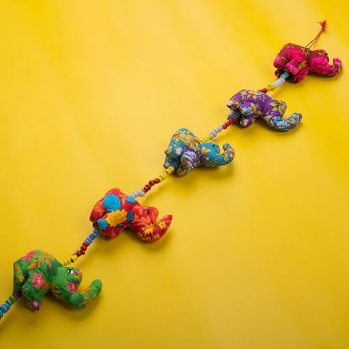 Traditional Handmade Colorful Elephant Door Hanging Decor