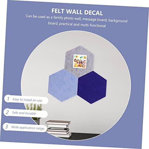 Zerodeko 10pcs Hexagon Felt Bulletin Board for Wall Decoration Easy Install No Damage